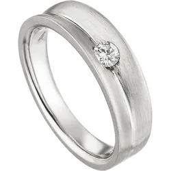 Fingerring JOBO "Ring mit Diamant 0,13 ct." Gr. 60, grau (platin 950), Fingerringe, Damen, 60, SI = kleine Einschlüsse, Platin 950-Diamanten, Platin 950, Diamanten, 950 Platin