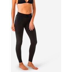Leggings mit UV-Schutz Surfen Damen - 100 schwarz, schwarz, S