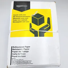 Amazon Basics Druckerpapier, DIN A4, 80 g/m2, 2500 Stück, 5 Packungen mit 500, Weiß