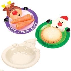 Porzellanteller "Weihnachtsmann und Rentier" (pro Set 2) Bastelaktivitäten zu Weihnachten