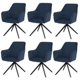 6er-Set Esszimmerstuhl HWC-L79, Küchenstuhl, drehbar Auto-Position Stoff/Textil