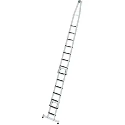 PROREGAL Stufen-Glasreinigerleiter-Satz mit nivello®-Traverse und clip-step R13 Kombi mit 2 Unterteilen