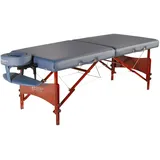 Master Massage Master-Massage Massageliege Klappbar höhenverstellbar, 2 Zonen, 71cm NewPort Mobil Massagebett Massagebank Kosmetikliege Portable Massage Table Beauty Bed Holzbeine Tragetasche Paket Königsblau