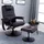 Homcom Massagesessel mit Hocker Kunstleder 84 x 95 x 77 cm Schwarz