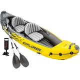 Intex 68307NP - Aufblasbares Kajak Explorer K2, 2 Personen, mit Zubehör, PVC, Gelb, 312x91x51 cm