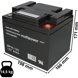 Multipower Blei Akku 2x 12V 50Ah 2 St.