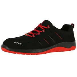 ELTEN Halbschuh MADDOX Low ESD, schwarz-rot, S3, 41
