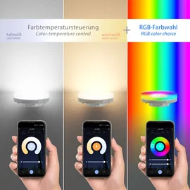 ledscom.de 1x LED Pflasterstein NEOLUM für außen, IP67, eckig, 10 x10cm, inkl. GX53 RGB Leuchtmittel, 670lm, Smart Home