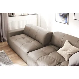 KAWOLA Big Sofa PALACE 3-Sitzer mit Sitztiefenverstellung Leder taupe