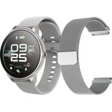 FOREVER Smartwatch SB-330, Silber, für Damen und Herren, Fitness-Tracker, wasserdicht, deutsche Menüführung, Smartwatch kompatibel mit Android und iOS, Whatsapp-kompatibel.