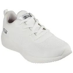Sneaker SKECHERS "SKECHERS SQUAD", Herren, Gr. 39, weiß, Textil, Lederimitat, sportlich, Schuhe, für Maschinenwäsche geeignet, Freizeitschuh, Halbschuh, Schnürschuh