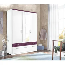 Priess Drehtürenschrank 140 x 193 x 56 cm Lila/Weiß