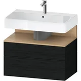 Duravit Waschtischunterbau 1 Auszug und 1 Schublade 79,0 x 47,0 x 59,0 cm Eiche Schwarz
