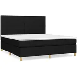 vidaXL Boxspringbett mit Matratze Schwarz 180x200 cm Stoff