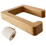 LPManufaktur Toilettenpapierhalter Toilettenpapierhalter Eiche ohne Bohren selbstklebend Holz, modernes handgefertigtes Design aus Deutschland