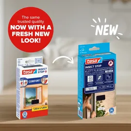 Tesa Insect Stop Comfort Fliegengitter für Fenster 100 x 100 cm Schwarz
