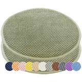 1/2er Set Rund Sitzkissen Kordsamt Rund Stuhlkissen Polster Auflage Kissen, Stuhlauflage rutschfest Sitzpolster für Haus & Garten Büro (Grün,35x35cm (2er-Pack))