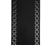 COFI Tischläufer für Zuhause und Garten mit Laserschnittmuster, 140x40 cm aus Polyester Schwarz