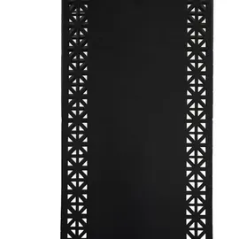 COFI Tischläufer für Zuhause und Garten mit Laserschnittmuster, 140x40 cm aus Polyester Schwarz