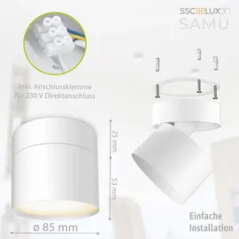 SSC-LUXon 4er Set 6,0 W rund weiß Aluminium