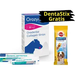 Orozyme-Collagen Strips für Hunde, Größe L 141g &  VIRBAC Zahnpasta zur enzymatischen + DentaStix GRATIS!