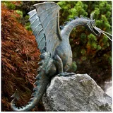 Rottenecker Gartenfigur Bronzeskulptur "Drachenvogel Saphira" als Wasserspeier