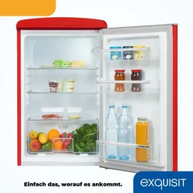 GGV Exquisit RKS120-V-H-160E Retro-Kühlschrank (122 l, 895 mm hoch, Rot)