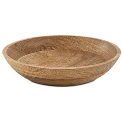 Amagohome Holzteller rund Obstteller Dekoschale H6cm modern schlicht Mangoholz massiv : ø 25 cm