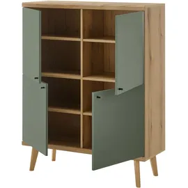 INOSIGN Highboard »MAVAS«, in moderner Trendfarbe, Griffe aus Metall (Schwarz), Höhe 134