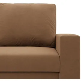 mebligo Ecksofa mit Schlaffunktion, Braun - Bronze