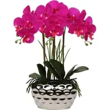 luxuskollektion Künstliche Orchidee Phalaenopsis 44cm Keramiktopf Violett