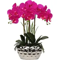 luxuskollektion Künstliche Orchidee Phalaenopsis 44cm Keramiktopf Violett