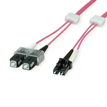 EasyLan LWL-LED-Patchkabel duplex 50/125μm OM4, LC/SC, violett, 1 m