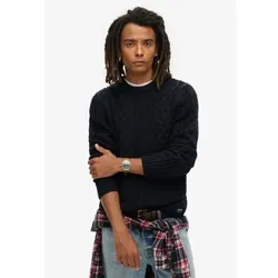 Superdry für Herren. M6110638A Marineblauer Jacob Zopfstrickpullover (M), Lässig, Acryl, Nachhaltig
