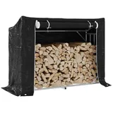 vidaXL Brennholzregal mit Regenschutz 151x60,5x110,5 cm Stahl Verzinkt, Kaminholzregal, Brennholzregal Außen, Kaminholzständer, Feuerholzregal