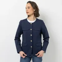STEFFEN SCHRAUT Blazer, Schmuckknöpfe bedrucktes Futter figurbetont