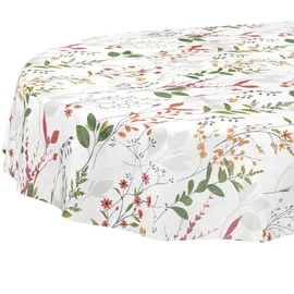 ANRO Wachstuchtischdecke Oval 180 x 140 cm Natur