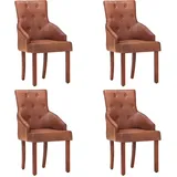 vidaXL Esszimmerstuhl Leder braun 4er Set