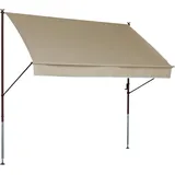 Angerer Klemmmarkise Style mit Handkurbel, Terrasse/Balkon, einfache Montage ohne Bohren, Made in Germany, hochwertiger Stoff, UV-beständig, höhenverstellbar, wasserabweisend, 400 cm Sand