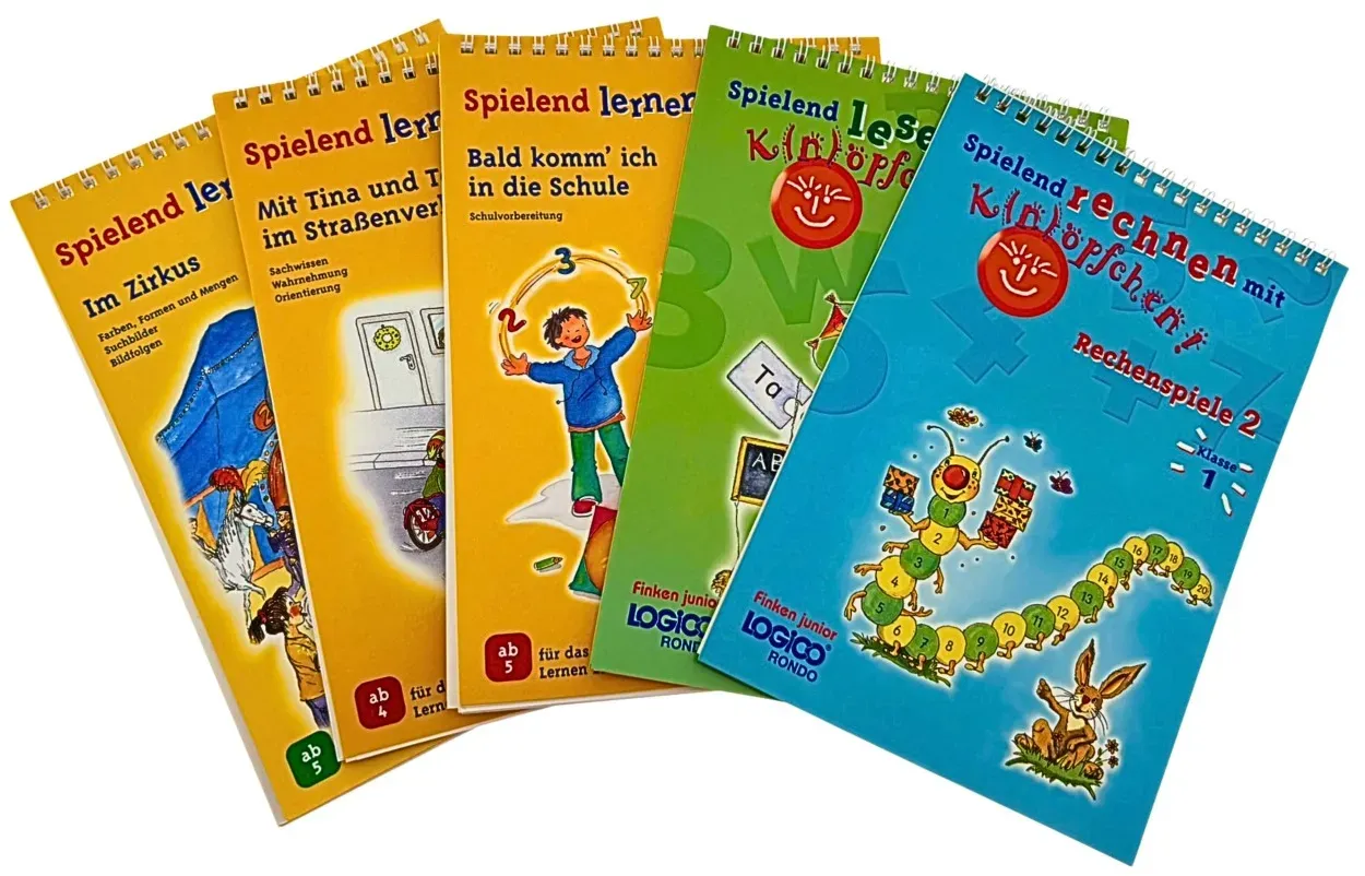 Finken LOGICO RONDO Lernhefte ? 5-teiliges Lernset für Vorschulkinder ab 4/5 ...