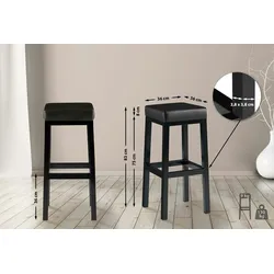 CLP Barhocker Taylor Sitzhöhe 83 cm Metallgestell schwarz schwarz/Kunstleder