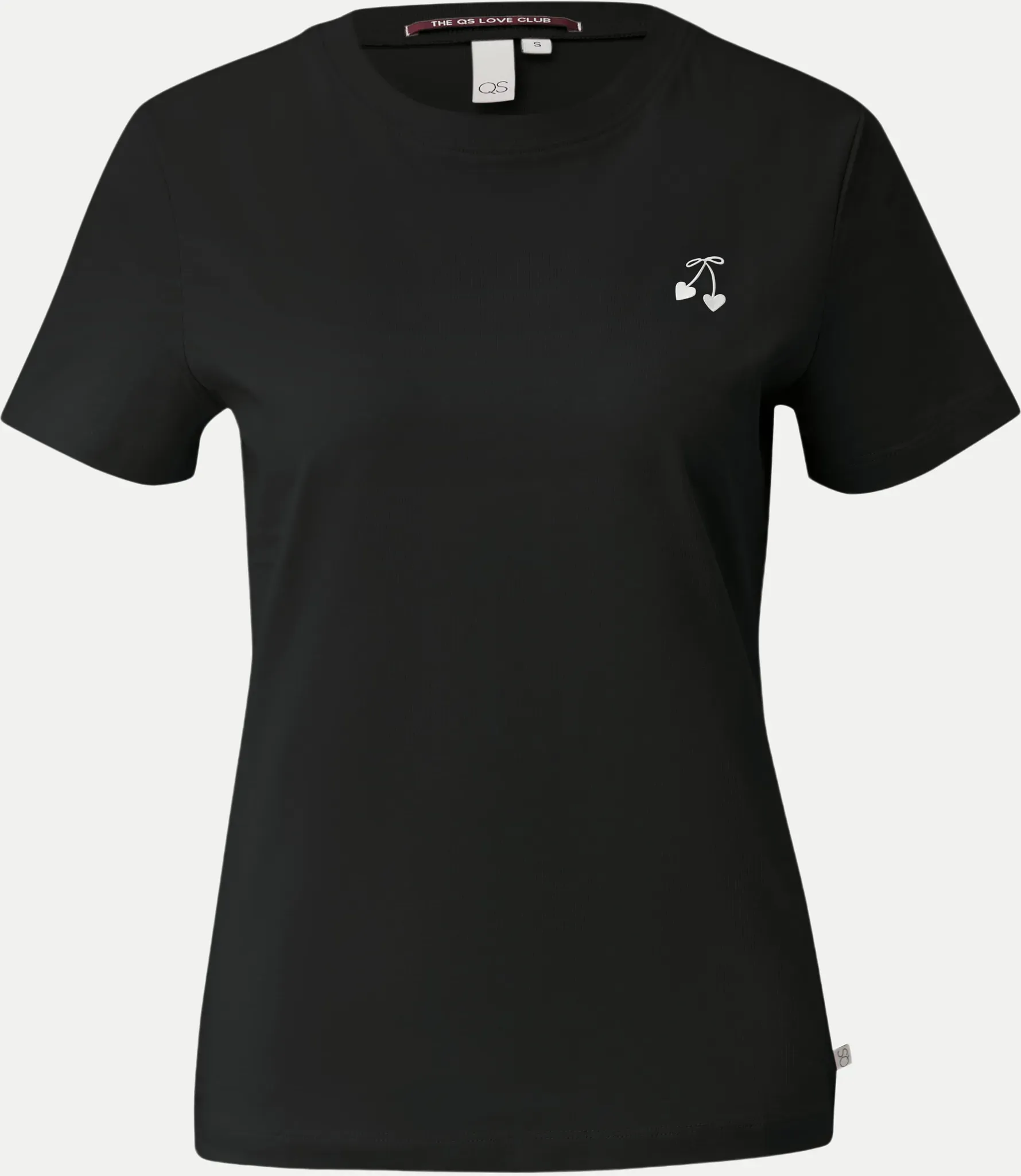 T-Shirt mit Stickerei Schwarz XS