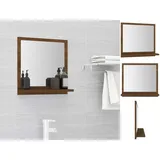 vidaXL Badezimmerspiegel, Holzwerkstoff aus brauner Eiche, Regal inklusive, Wandmontage, modernes Design, 40 x 10,5 x 37 cm