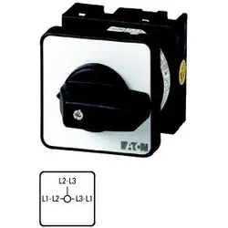 Eaton 014150 Spannungs-Strommesserschalter, T0, 20 A, Einbau, 5 Baueinheit(en), Kontakte: 10, 90 °, rastend, ohne 0-Stellung, L1/L2- L2/L3 -L3/L1,