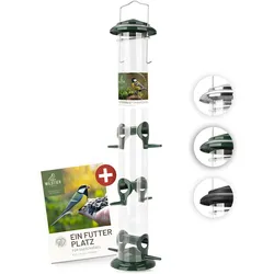 Futtersäule 52cm für Samen, Körner & Kerne inkl. Ratgeber, Grün