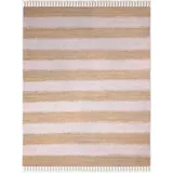 Myflair Möbel & Accessoires Teppich »Karim«, rechteckig, Handweb Teppich, gestreift, 90% Baumwolle, handgewebt, mit Fransen, beige