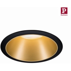 Paulmann Einbauspot LED COLE IP44, starr, inkl. LED COIN Modul, 230V, 6.5W 2700K460lm 100°, 3-stufig dimmbar, Schwarz / Gold matt PAUL-93403