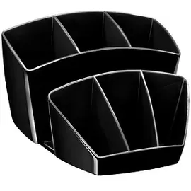 CEP Schreibtisch-Organizer Mineral schwarz Polystyrol 6 Fächer 14,3 x 15,8 x 9,3 cm