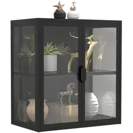 MID.YOU Hängevitrine Flokas, schwarz ¦ Maße (cm): B: 60 H: 65