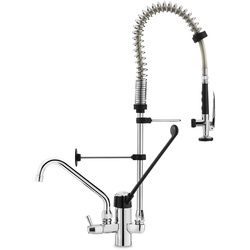 Gastro-Inox Monoblock-Vorspüldusche mit handfreier Bedienung und Schwenkkran ausgestattet, 700mm